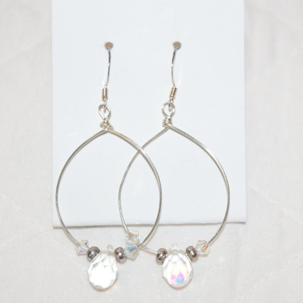NWT Sparkle Silver Hoop Earrings